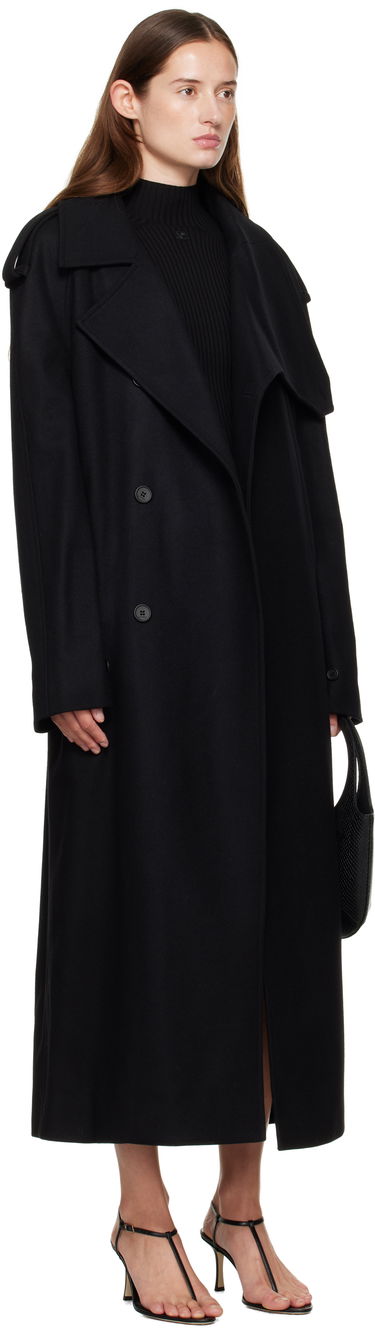 Trenčkot Courrèges Courrèges Oblique Wool Trench Coat Čierna | 325CMA236WO0036, 1