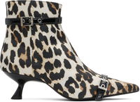 GANNI Satin Eyelets Kitten Heel Boots