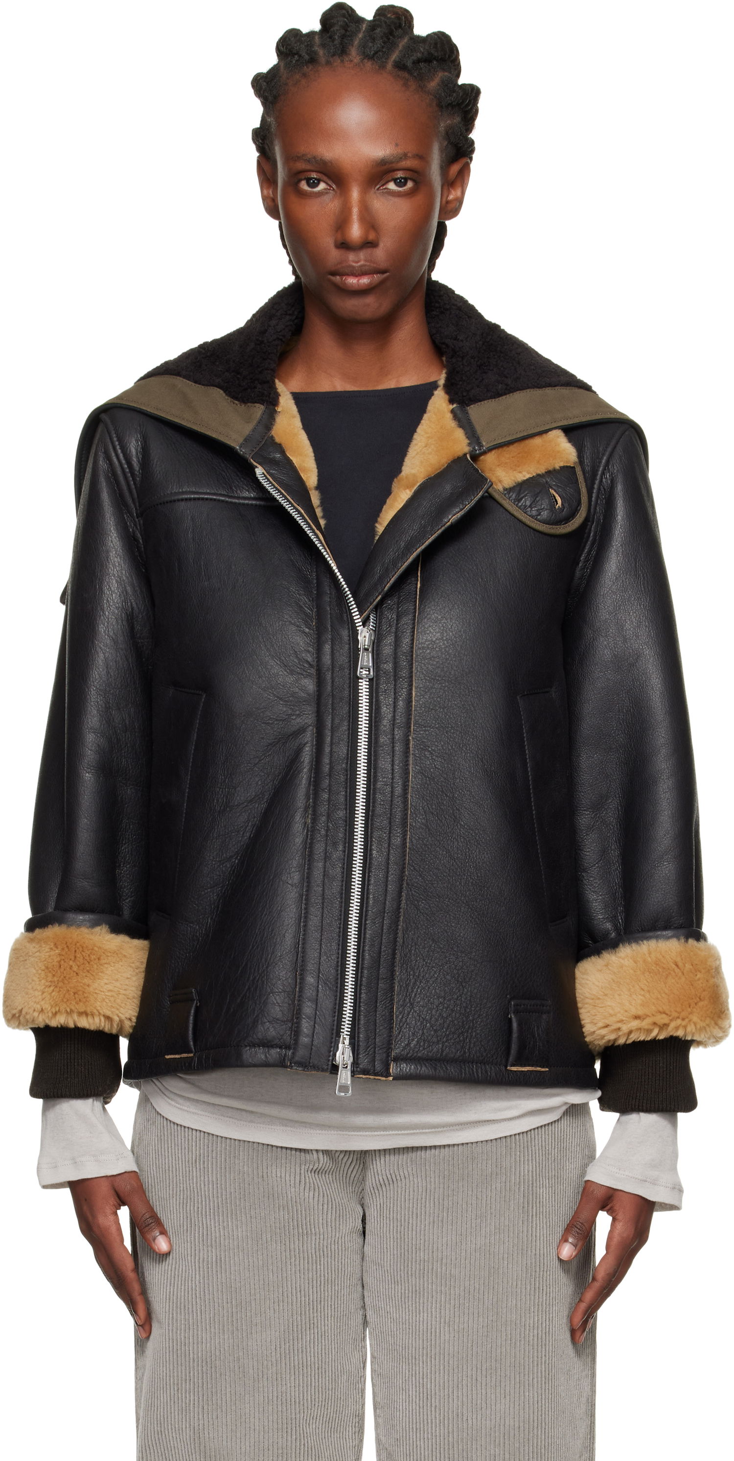 Bunda OUR LEGACY Our Legacy Blizzard Shearling Leather Jacket Čierna | W4259BN, 0