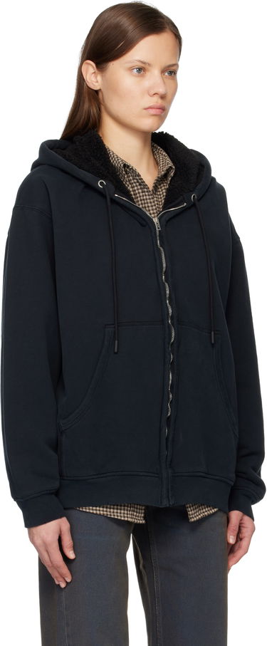 Mikina Acne Studios Oversized Sherpa-Lined Zipped Hoodie Čierna | AI0179-, 1