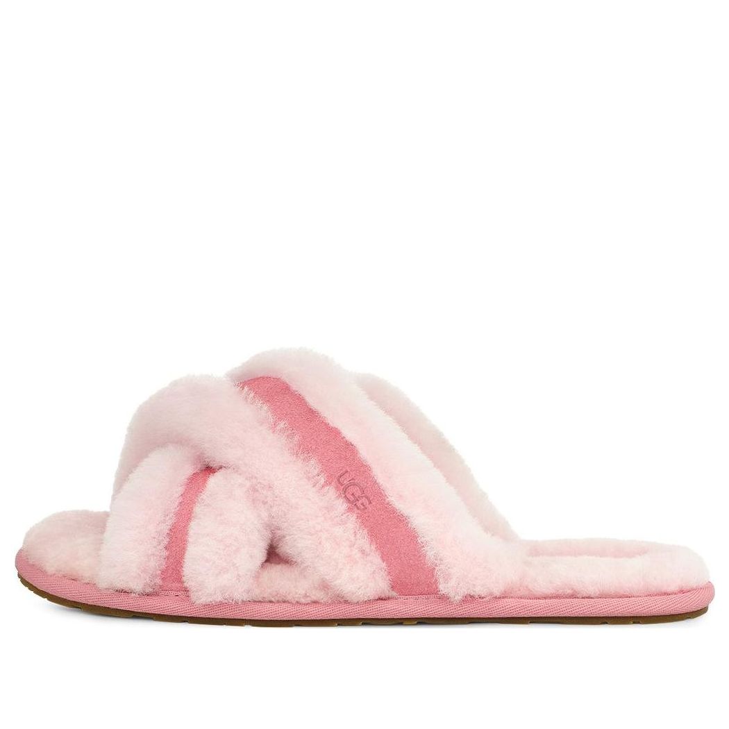 Tenisky a topánky UGG Scuffita Horizon Fluffy Cross Band Slides Ružová | 1123572-HNPN, 0