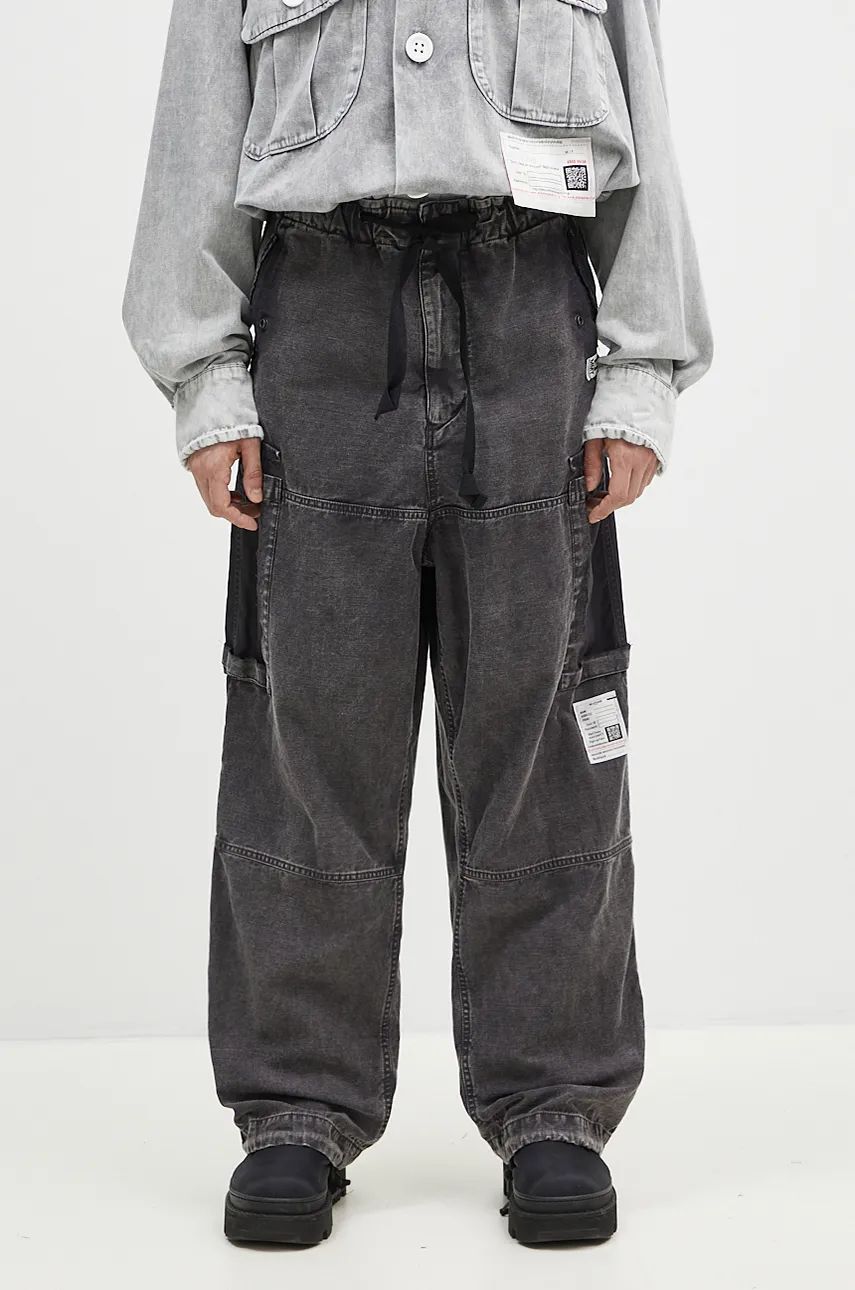 Cargo nohavice Maison MIHARA YASUHIRO Satin Cargo Pants Čierna | J13PT171, 0