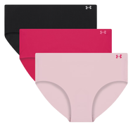 Under Armour Pure Stretch No Show Hipster Panties, 3-Pack