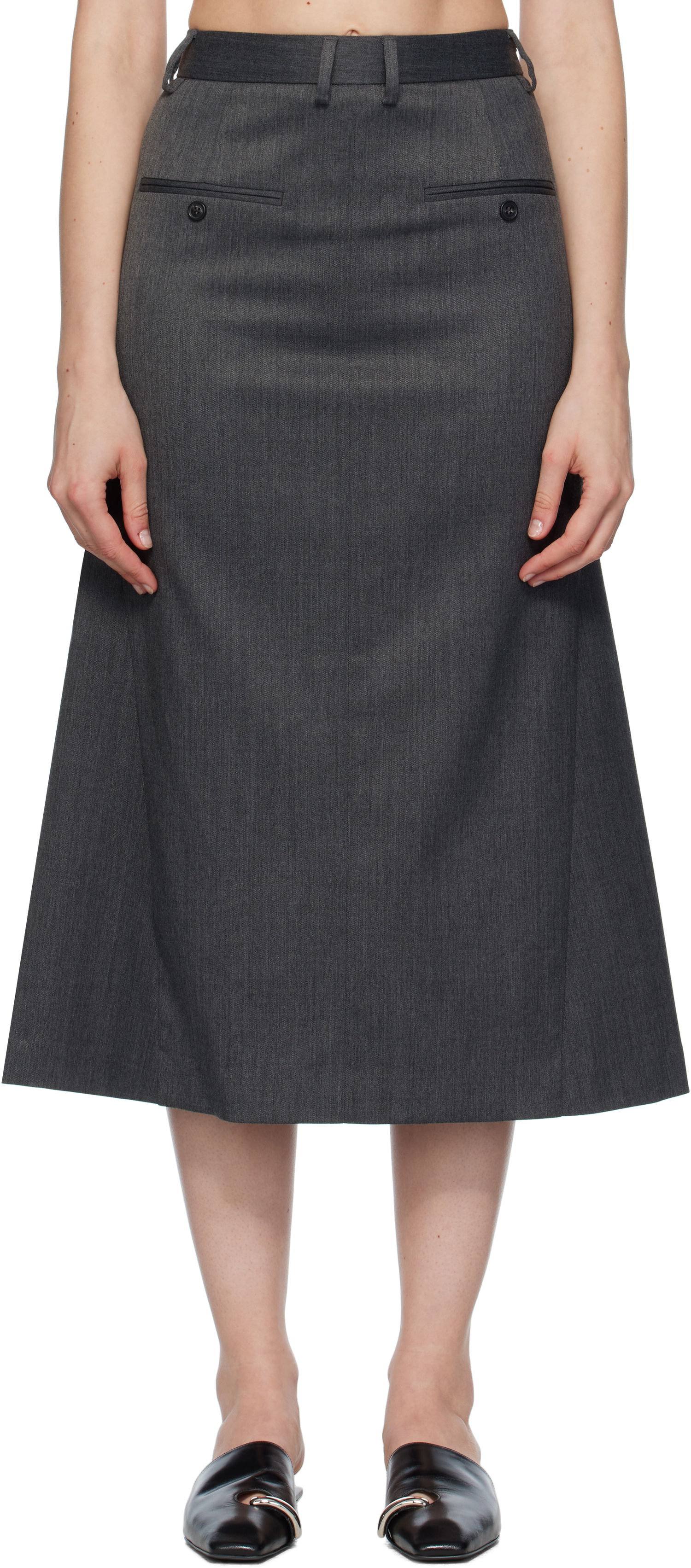 Sukňa Maison Margiela MM6 Maison Margiela Tailored Midi Skirt Šedá | S52MI0021 S47848, 0
