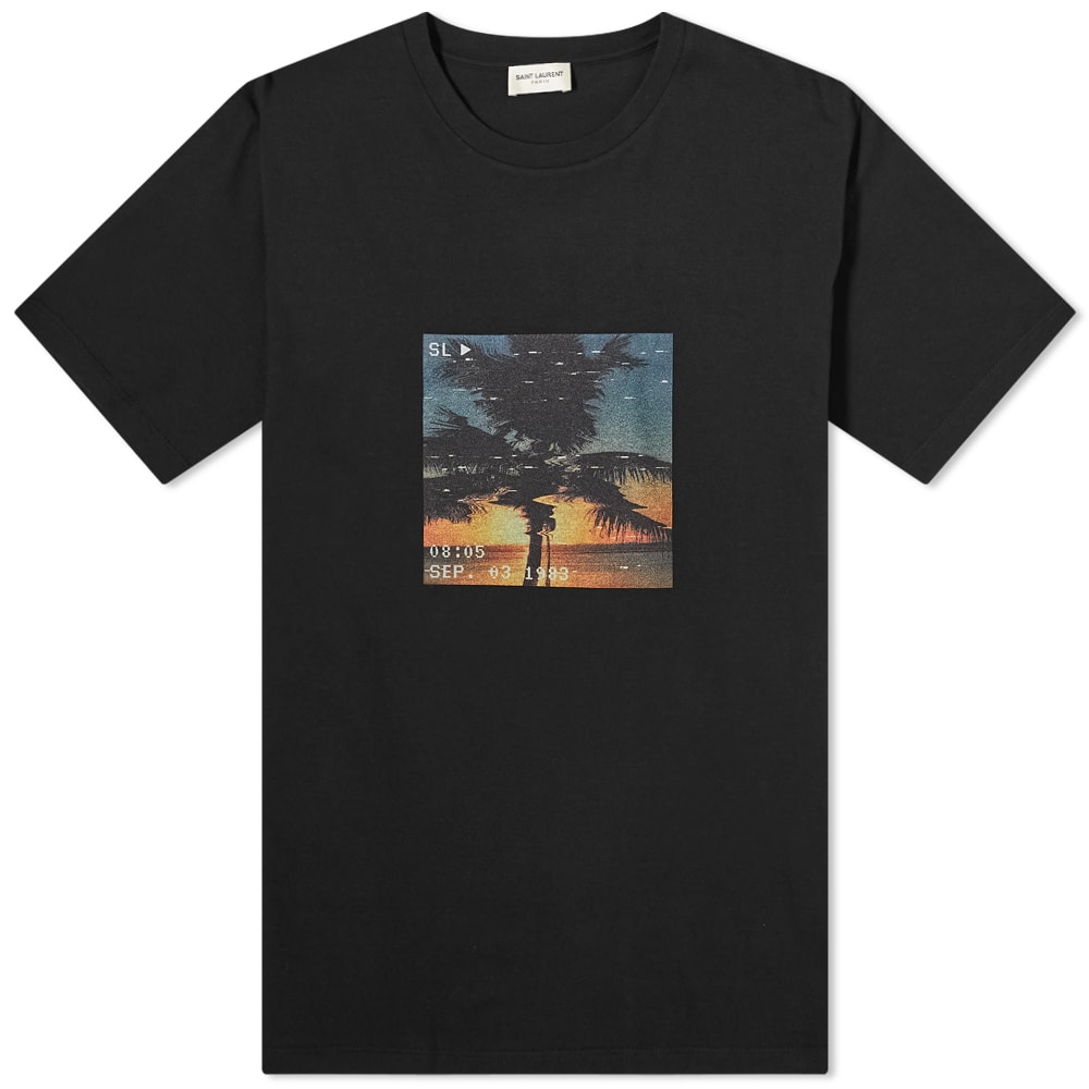 Tričko Saint Laurent Palm Photo Print Tee Čierna | 652565-Y36AD-1068, 0