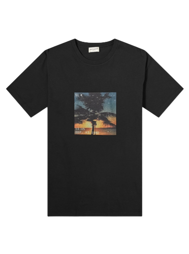Tričko Saint Laurent Palm Photo Print Tee Čierna | 652565-Y36AD-1068