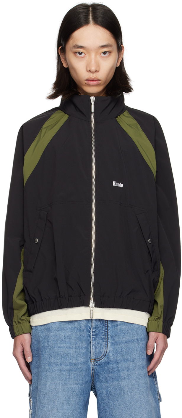 Bunda Rhude Black & Khaki Aerial Track Jacket Čierna | RHPF24JA01863