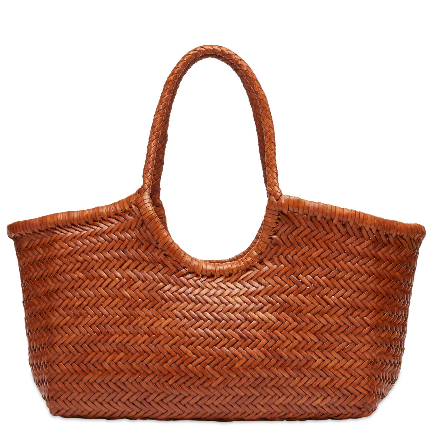 Tote bag Dragon Diffusion Tan Leather Woven Basket Bag Hnedá | 8822-TAN, 0