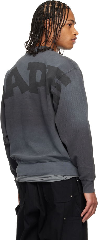 Mikina AAPE by A Bathing Ape Moonface Diagonal Ribbed Crew Neck Sweatshirt Šedá | AAPSWMC381XXPBKL, 2