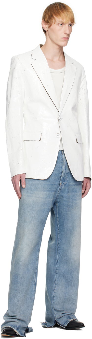 Bunda Maison Margiela MM6 Maison Margiela Painted Blazer Biela | SH2BN0010 M35437, 3