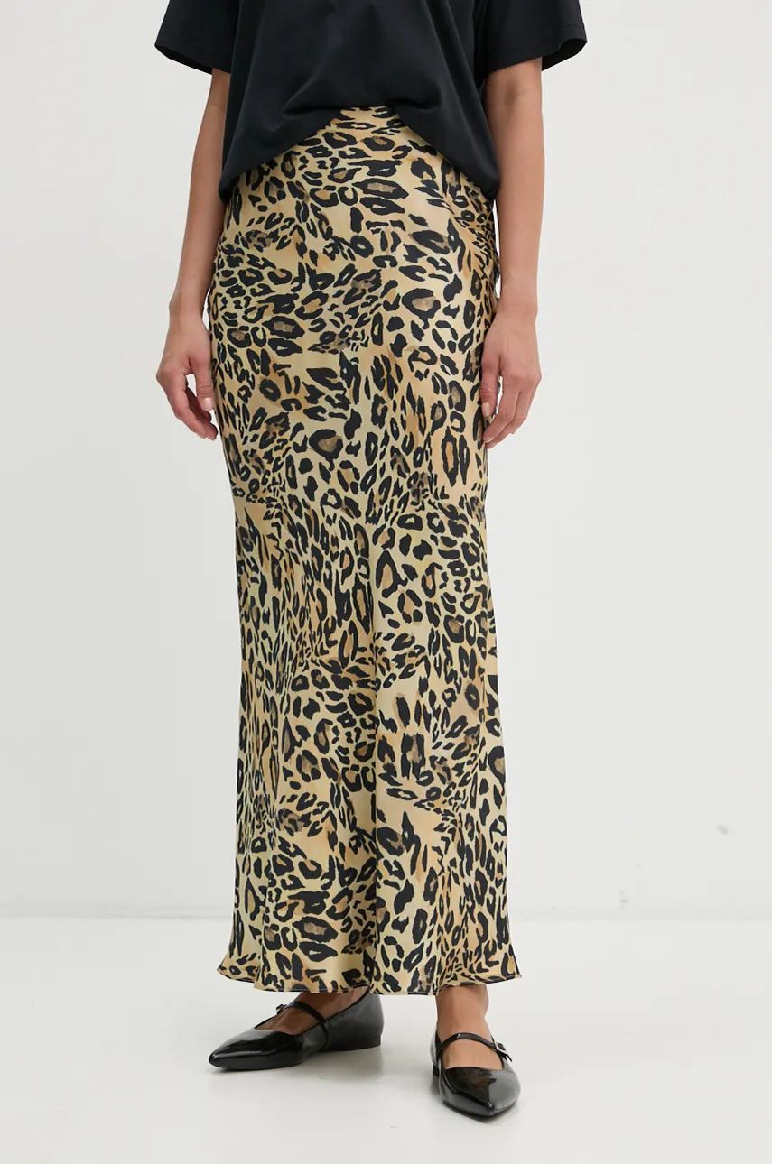 Leopard Print Maxi A-Line Skirt