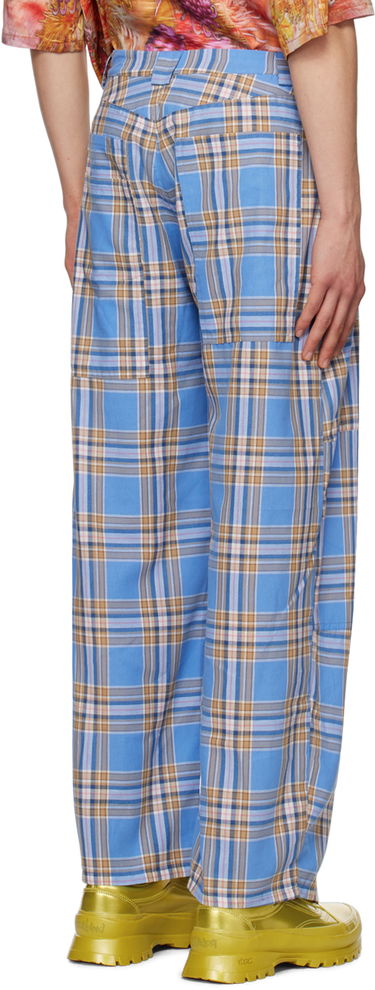 Nohavice Collina Strada Collina Strada Lawn Plaid Trousers Modrá | MXX6419, 2