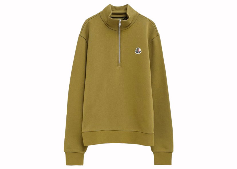 Sveter Moncler Quarter Zip Sweatshirt Zelené | 8G000-22-899V4-M20
