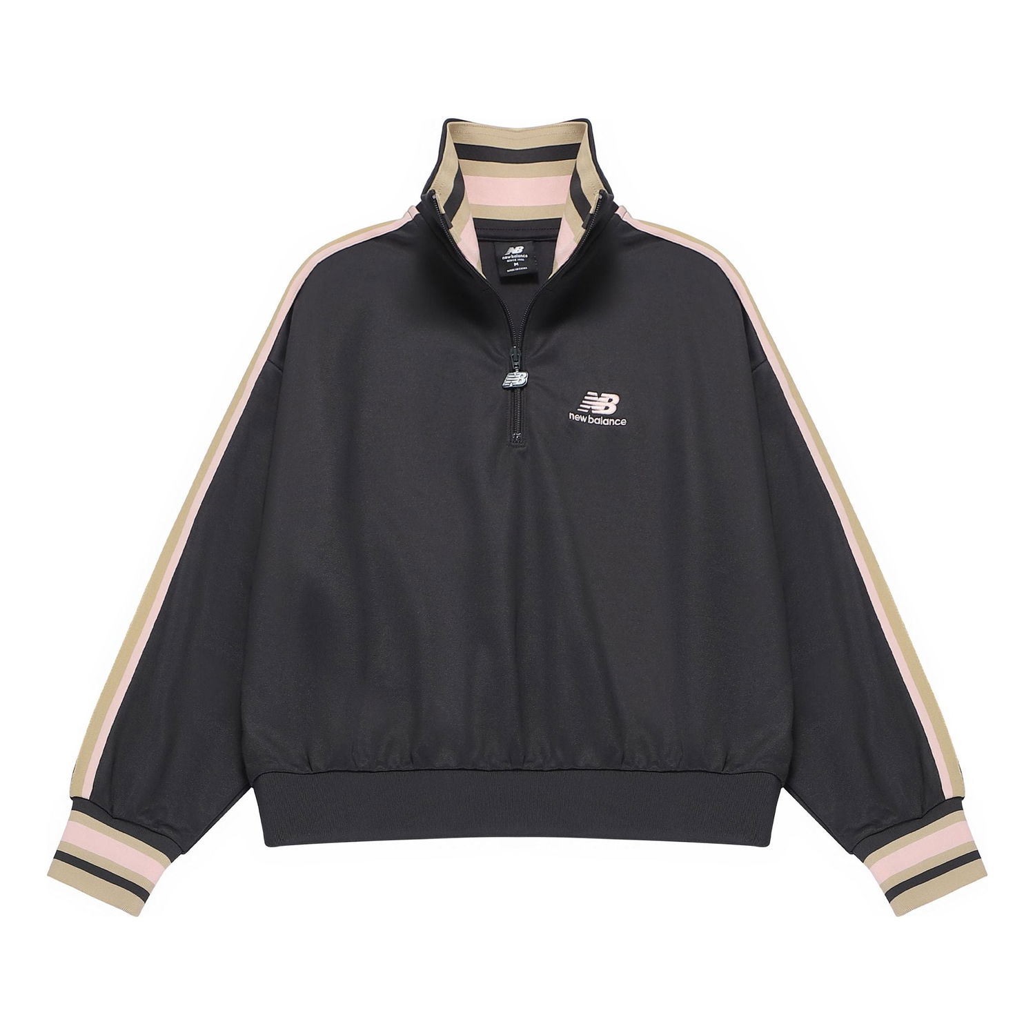 Mikina New Balance Half Zip Sweatshirt with Contrast Trim Čierna | AWT23561-PHM, 0
