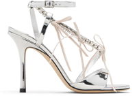 Lula 100 Crystal-Embellished Strappy Stiletto Sandals with Velvet Laces