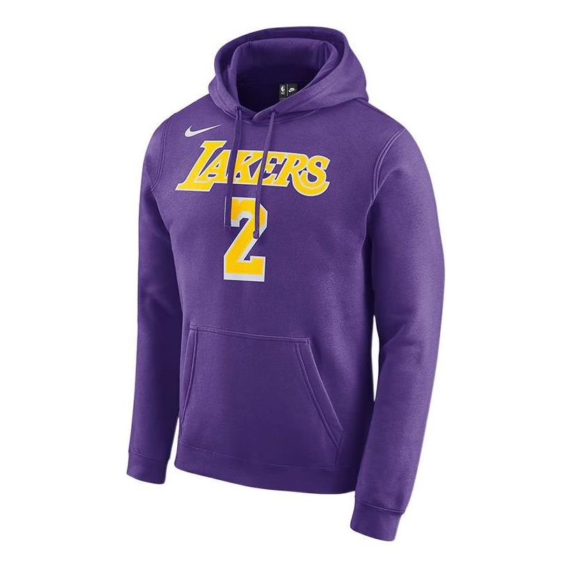 Mikina Nike Lakers #2 Club Fleece Pullover Hoodie Fialová | 929287-504