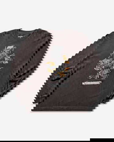 Tričko Neighborhood Longsleeve T-Shirt with Dog Bagpipes Graphic Hnedá | 252PCNH-LT17 BROWN, 0