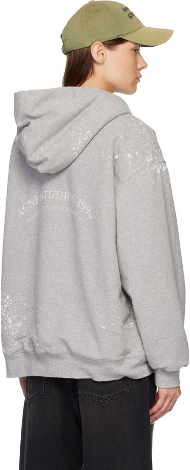 Mikina Acne Studios Distressed Full-Zip Sherpa Lined Hoodie with Kangaroo Pockets Šedá | AI0178-, 2