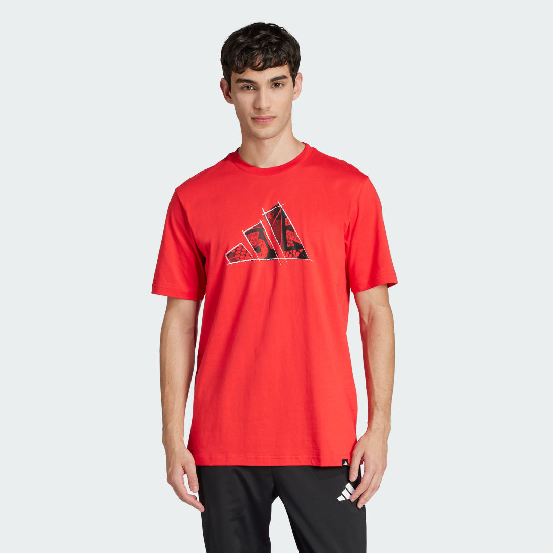 Tričko adidas Performance Logo T-Shirt With Graphic Print Červená | JJ3934, 0