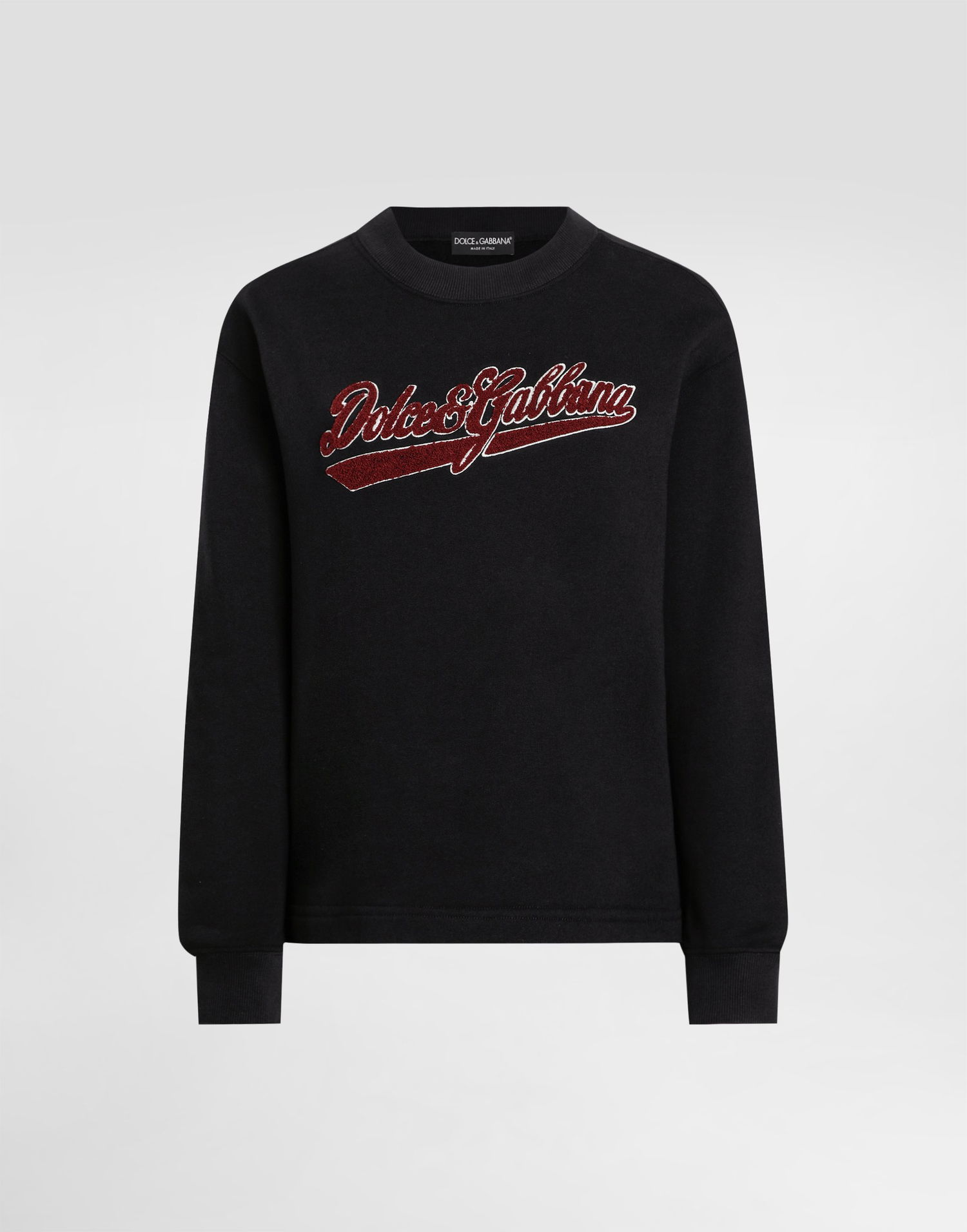 Mikina Dolce & Gabbana Dolce & Gabbana Cotton Sweatshirt with Logo Patch Čierna | F9S50ZGDDAIN0000, 0