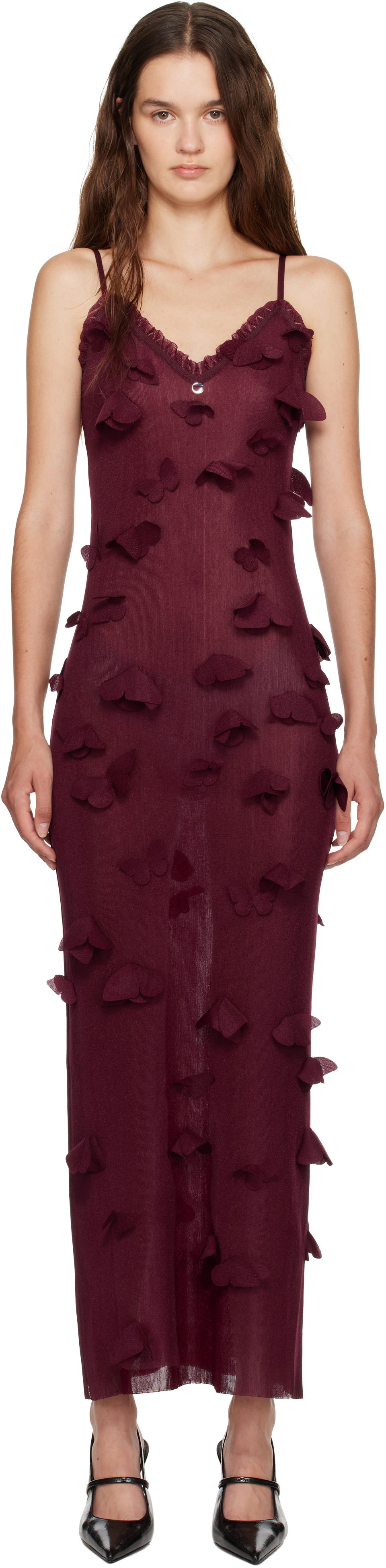 Šaty Coperni Coperni Butterflies Techno Midi Dress Vínová | COPML166Y3015, 0
