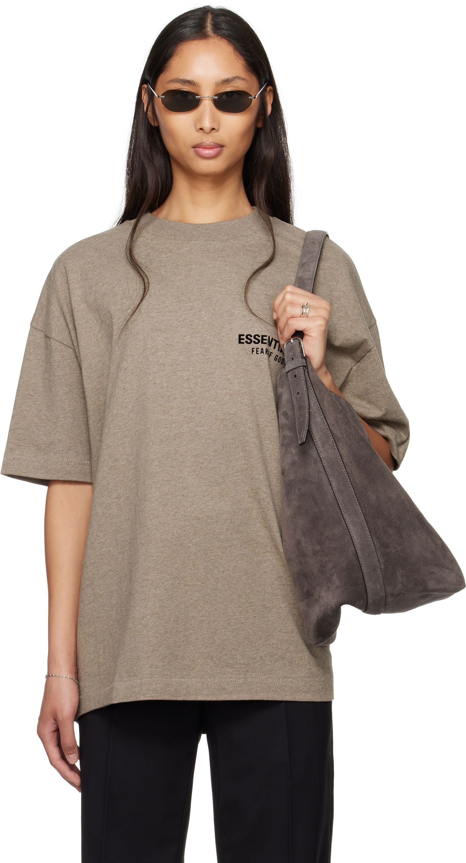 Tričko Fear of God Fear of God ESSENTIALS Classic Short Sleeve T-Shirt Hnedá | 125AS254191F, 0