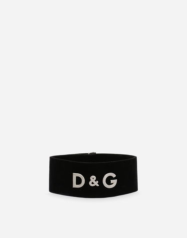 Opasok Dolce & Gabbana Dolce & Gabbana Velvet Choker with Metal Logo Čierna | WNP4J1W1111N0000, 0