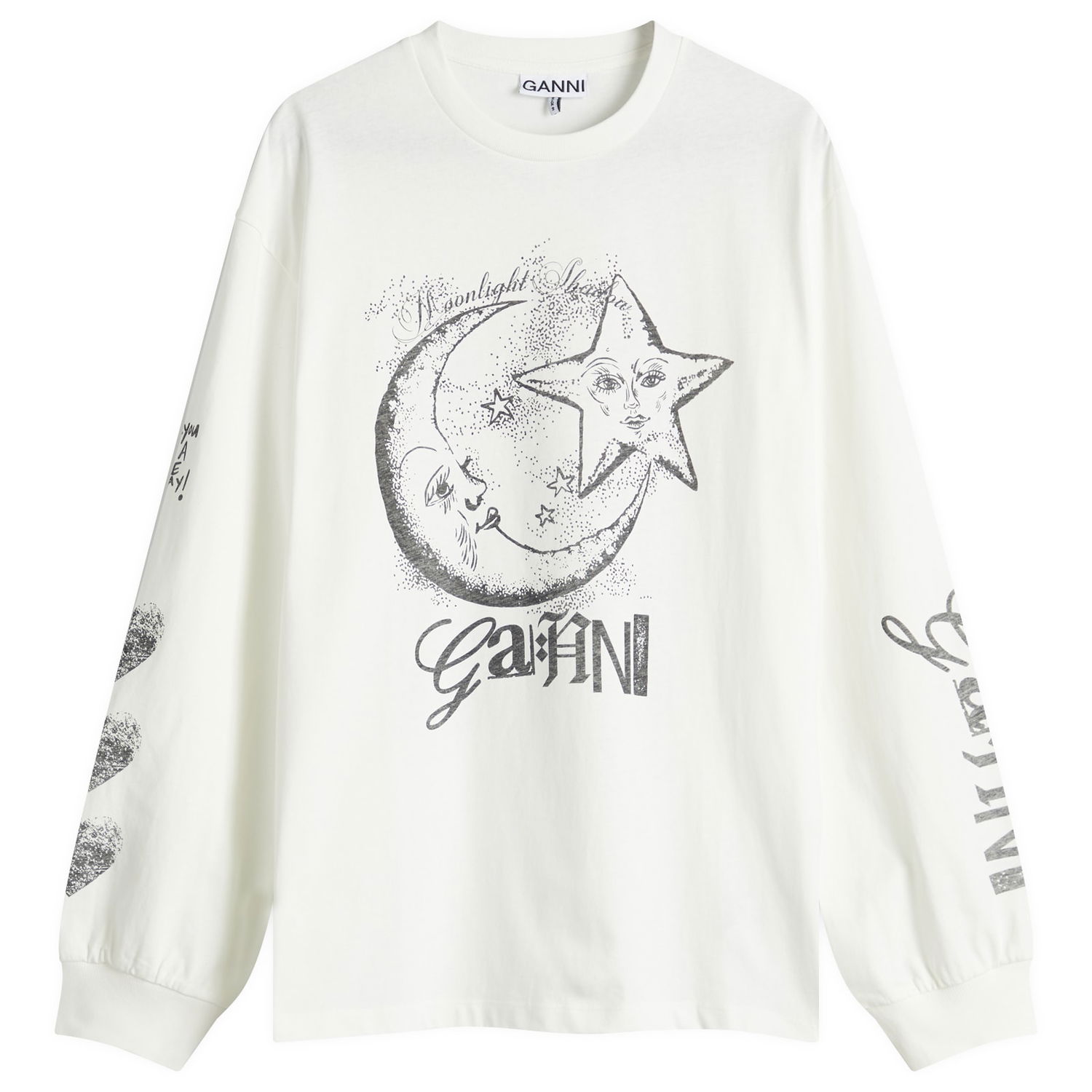 Tričko GANNI GANNI Future Heavy Long Sleeve T-Shirt Biela | T4064-135, 0