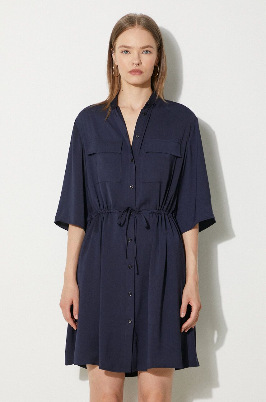 Šaty MAISON KITSUNÉ Maison Kitsuné Double Pocket Mini Dress Navy | MW01607WF0022, 0