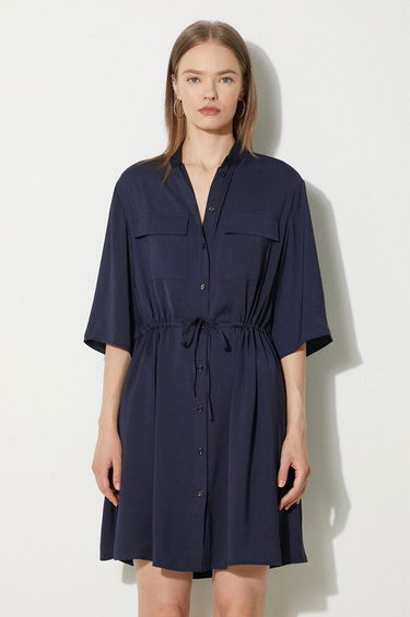 Šaty MAISON KITSUNÉ Maison Kitsuné Double Pocket Mini Dress Navy | MW01607WF0022, 0