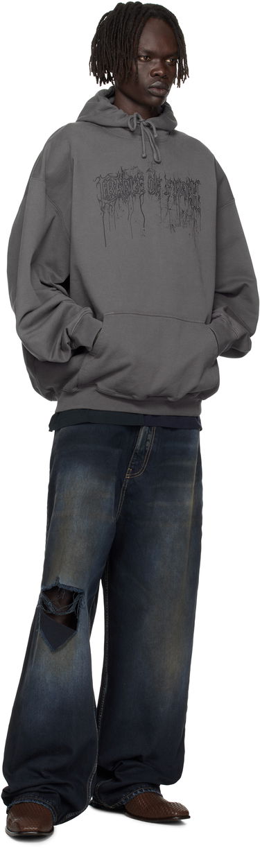 Mikina VETEMENTS Vetements Cradle of Filth Dripped Logo Oversized Hoodie Šedá | UCF76HD400M, 3
