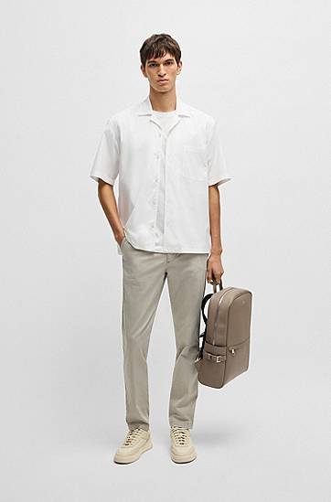 Košeľa BOSS Relaxed-Fit Cotton Poplin Shirt Biela | 50539663, 1