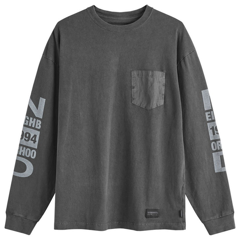 Tričko Neighborhood Long Sleeve T-Shirt Čierna | 242UNNH-CSM03-BLK