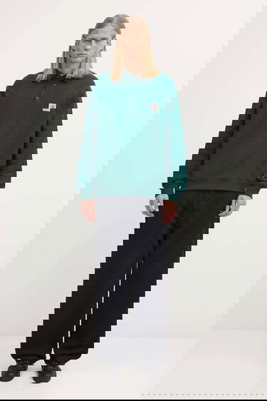 Mikina Carhartt WIP Long Sleeve Polo Sweatshirt with Logo Patch Zelené | I035532.05AXX, 4