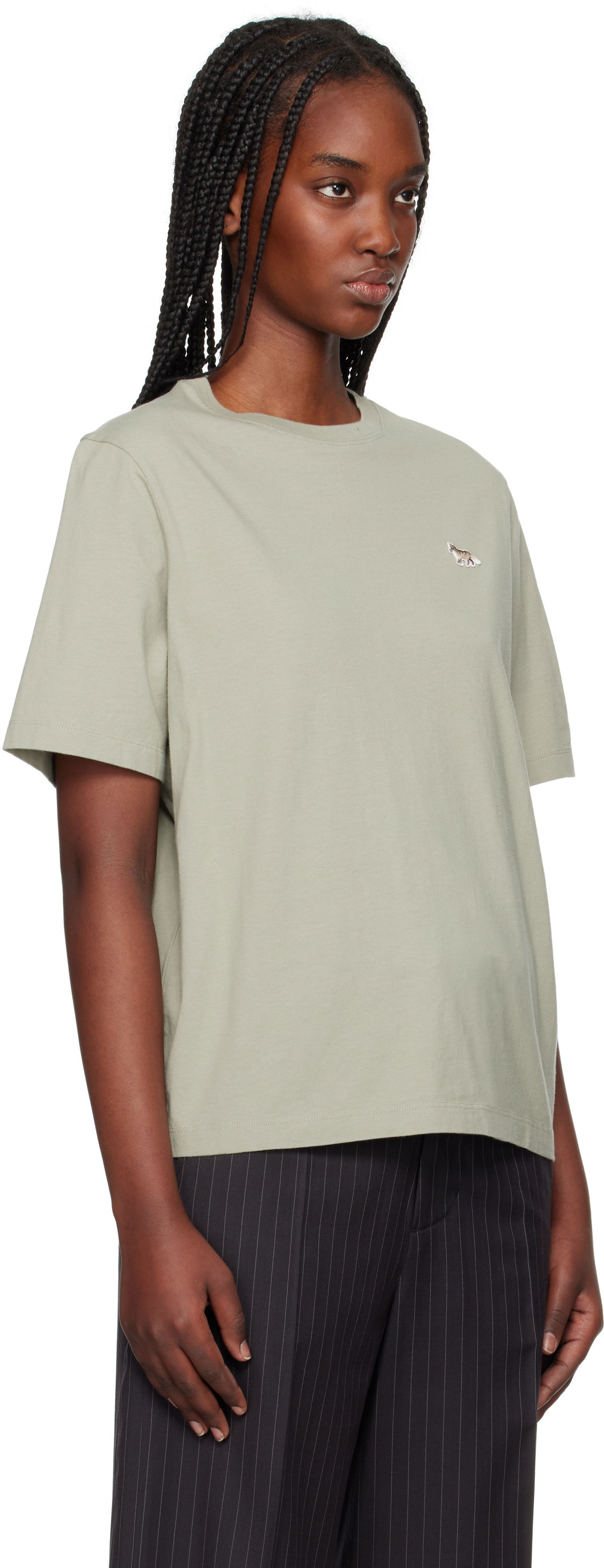 Tričko MAISON KITSUNÉ Maison Kitsuné Baby Fox Patch Comfort T-Shirt Zelené | OW00107KJ0008, 1