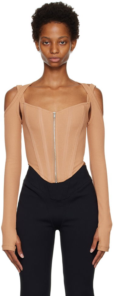Tielko Dion Lee Cutout Long Sleeve Top Béžová | A3570F22, 0
