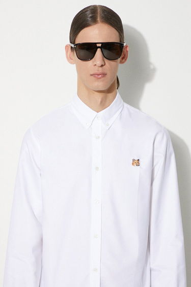 Košeľa MAISON KITSUNÉ Maison Kitsuné Mini Fox Head Classic BD Shirt - Regular Fit Button-Down Biela | MM00413WC2010, 4