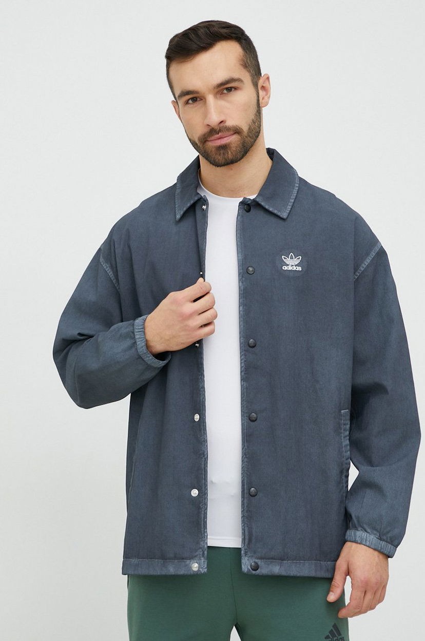 Bunda adidas Originals Relaxed Fit Coach Jacket Adidas Originals Šedá | HK7513