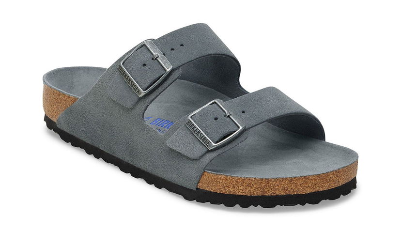 Tenisky a topánky Birkenstock Arizona Soft Footbed Suede Leather Narrow Fit Sandals Šedá | 1030912