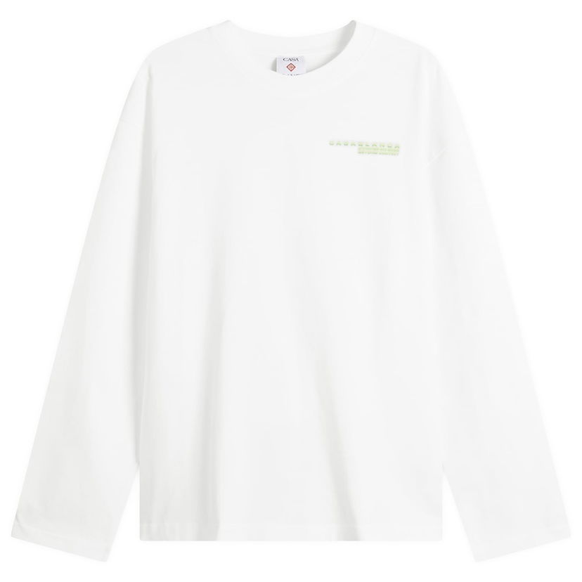 Tričko Casablanca Glitch Orchid Long Sleeve T-Shirt Biela | M-SP26-JTS-062-02