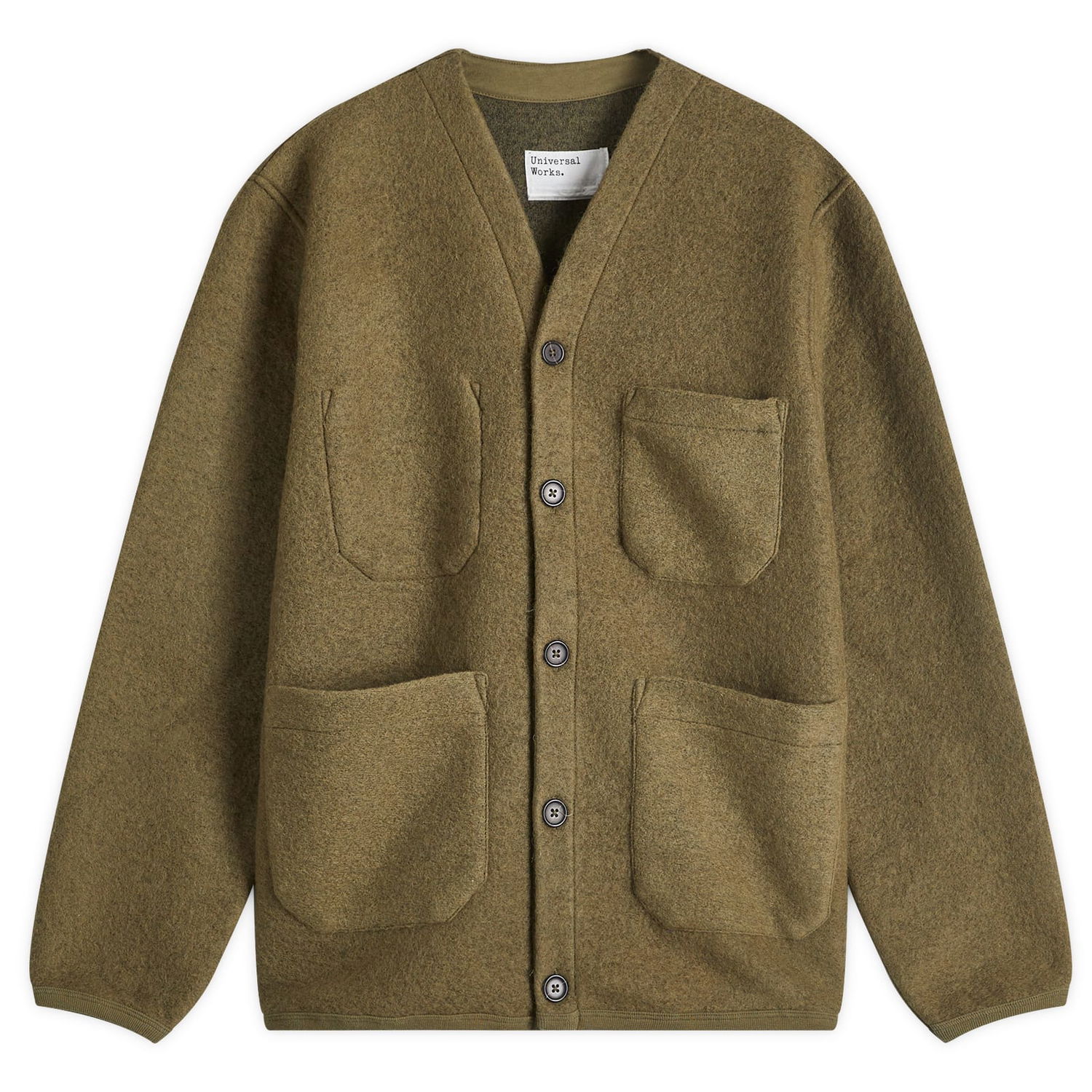 Sveter Universal Works Fleece Cardigan Large by Universal Works Zelené | 29710-LVT, 1