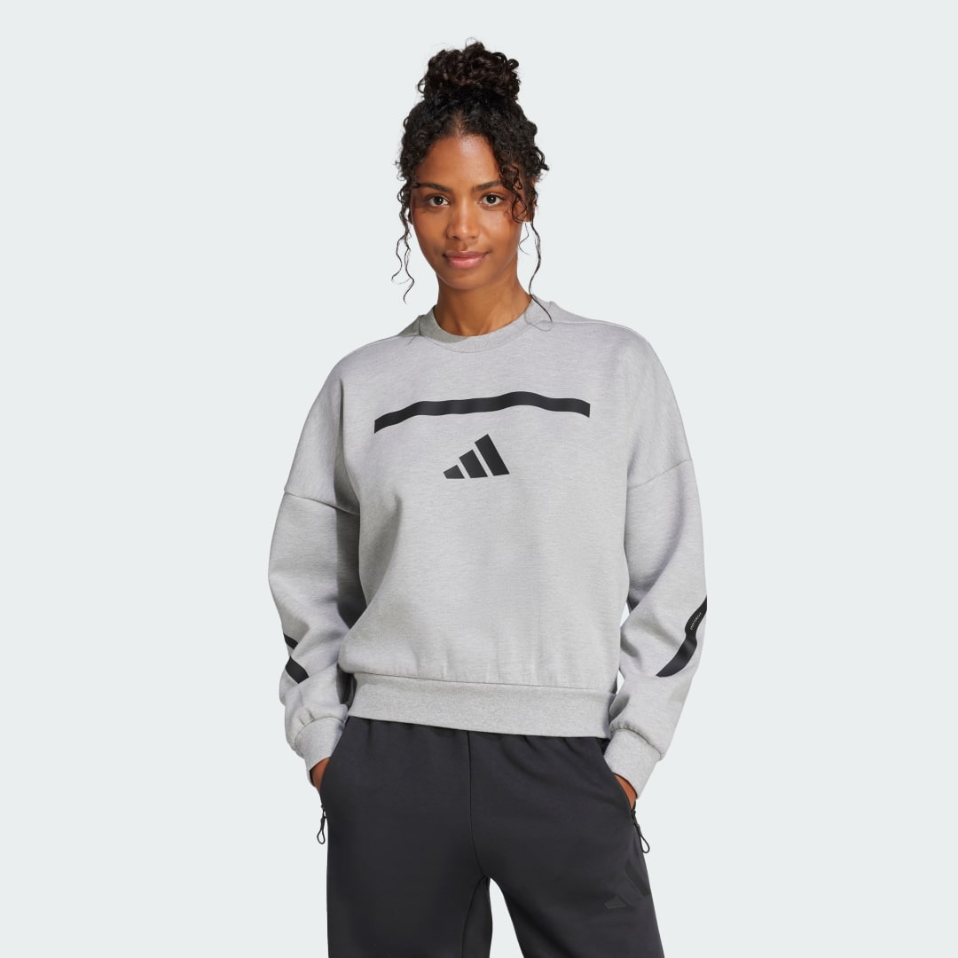 Mikina adidas Performance Z.N.E. Crewneck Sweatshirt Šedá | JC5403, 0