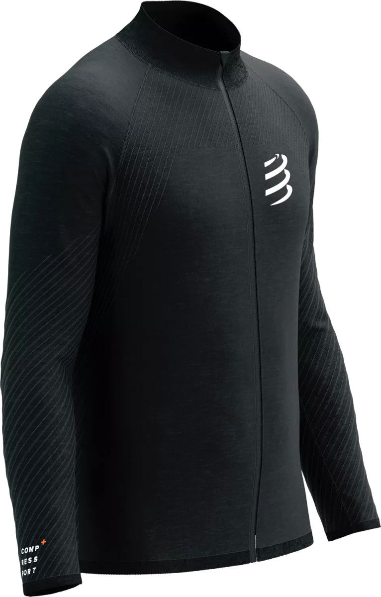 Mikina Compressport Seamless Zip Sweatshirt Čierna | aswu2199014, 0