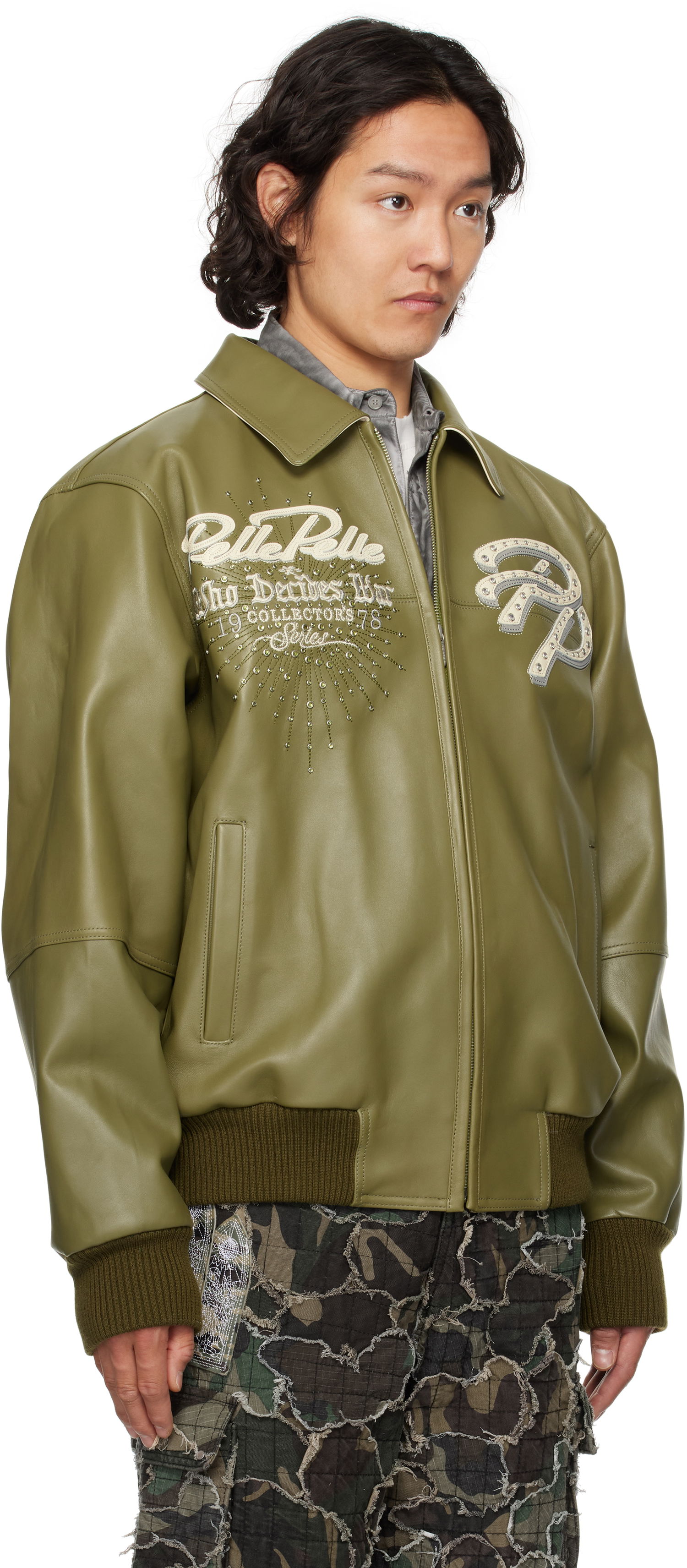 Bomber bunda Who Decides War Who Decides War Greatest Of All Time Pelle Pelle Edition Leather Jacket Zelené | 1131460011SS25, 1