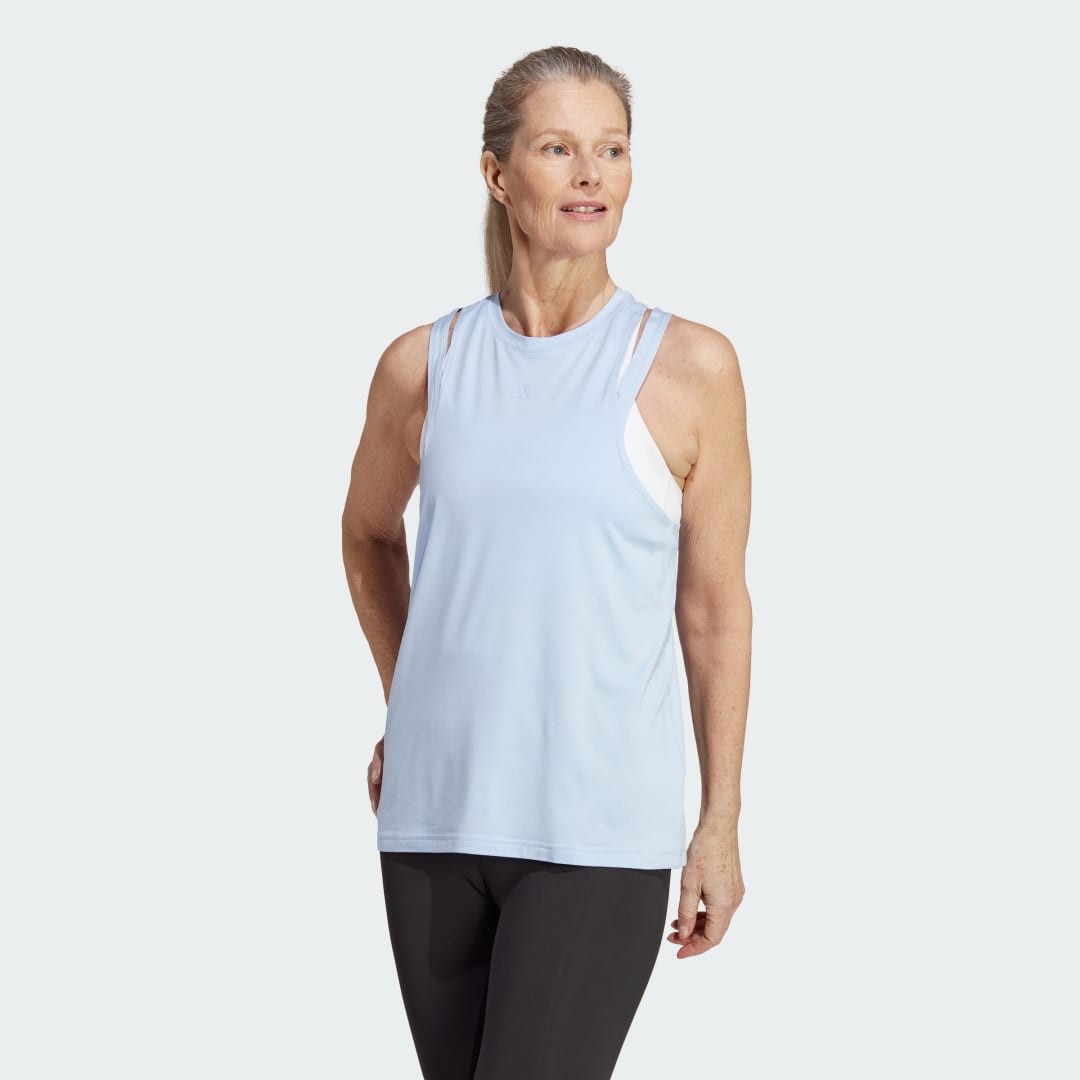 Tielko adidas Performance AEROREADY Train Essentials 3-Bar Logo Training Tank Top Modrá | IB8482, 0