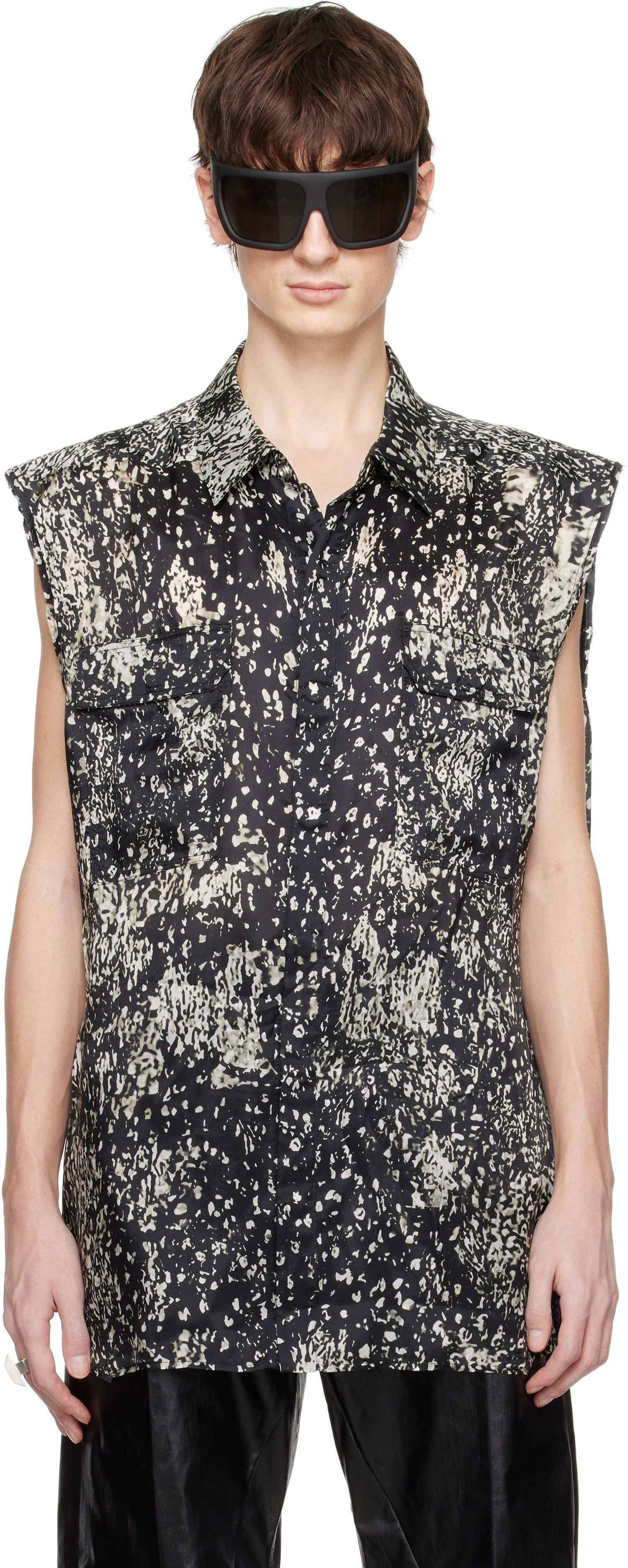Košeľa Rick Owens Rick Owens Hollywood Jumbo Sleeveless Overshirt Čierna | RU01E5239 JP1, 0
