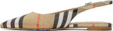 Doplnky Burberry Burberry Birdie Check Slingback Flats Béžová | 8106155, 2