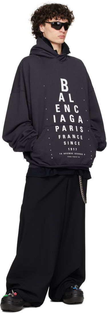 Mikina Balenciaga Optical Large Fit Hoodie Čierna | 803265TRVU7, 3