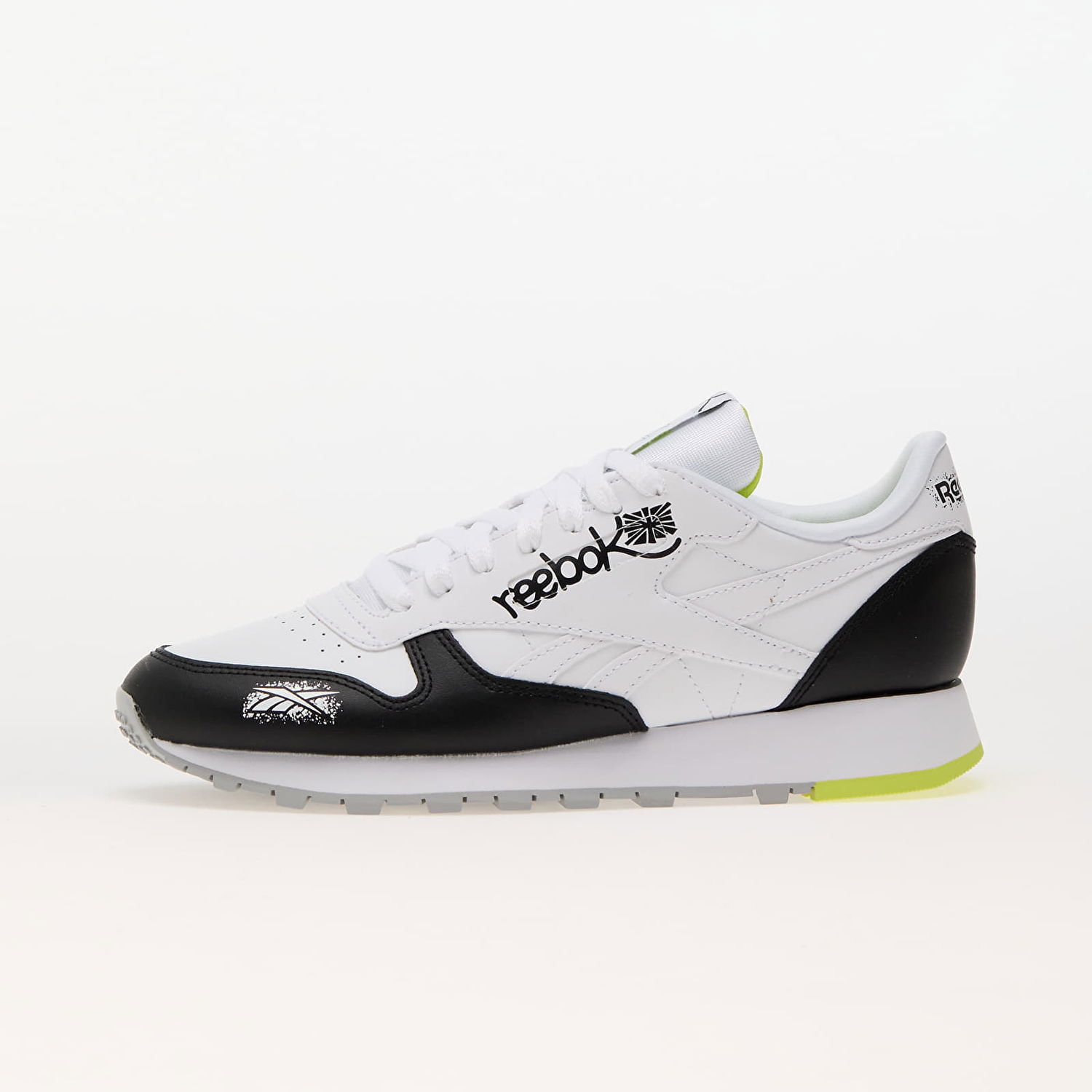 Tenisky a topánky Reebok Classic Leather Core Black/ Ftw White/ Acid Yellow Biela | 100075004, 0