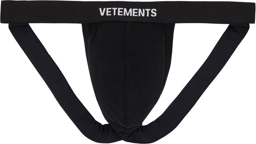 Nohavičky VETEMENTS Vetements Logo Jockstrap Čierna | MH76UN200BB